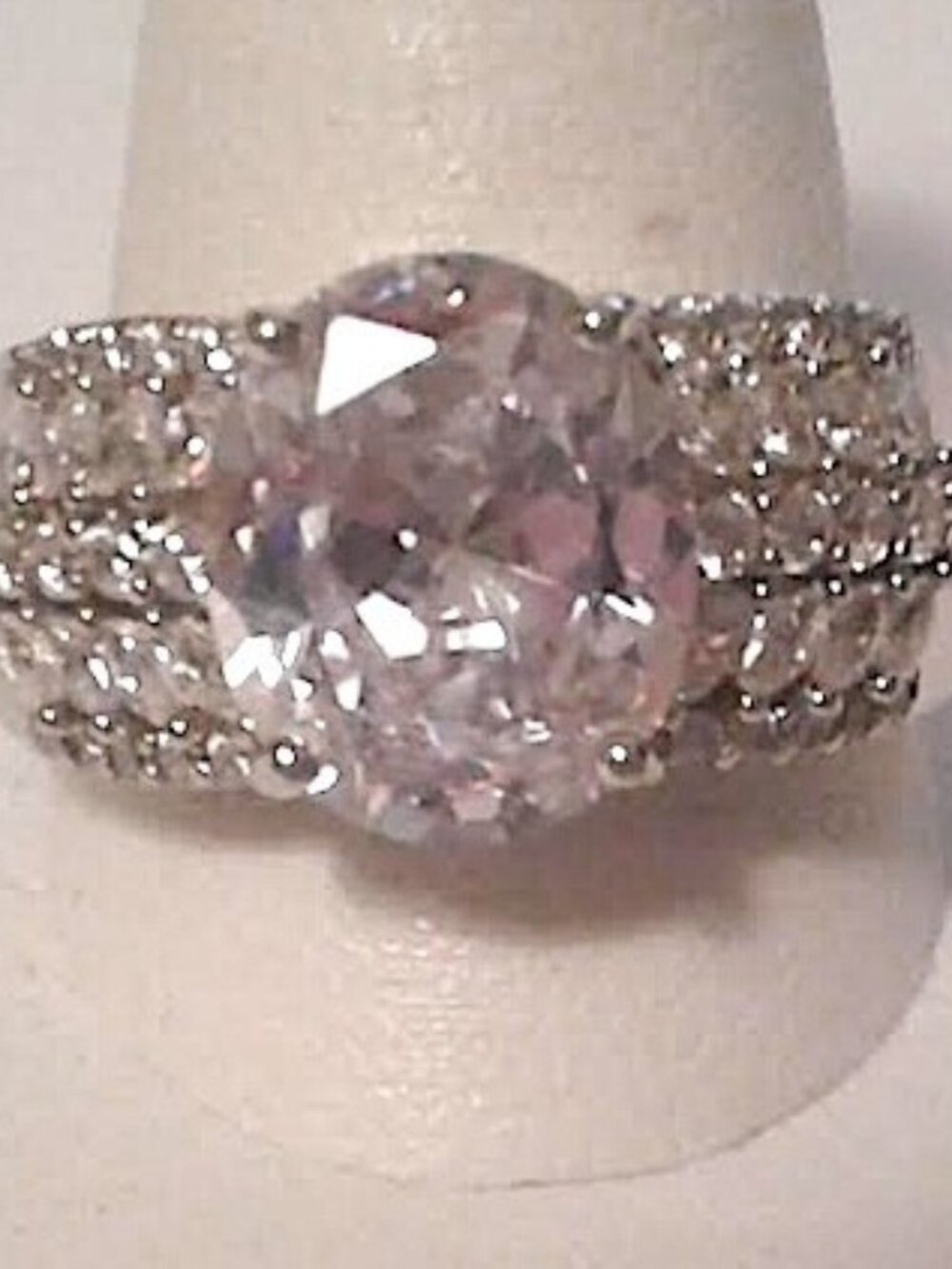 White Cubic Zirconia Rhodium Over Sterling Silver Ring 9.87ctw Size 10 LNC